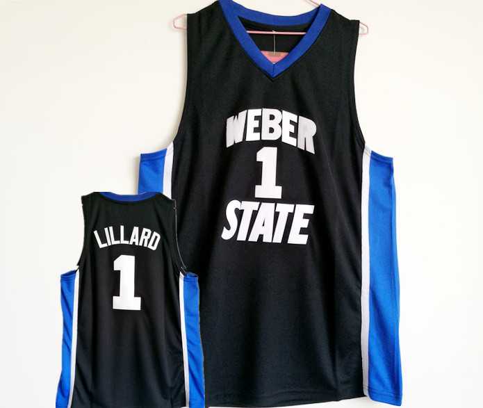 Weber State #1 Damian Lillard Black College Basketball Jersey,We sell and wholesale Weber State #1 Damian Lillard Black College Basketball Jersey on line form chian!